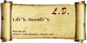 Löb Deodát névjegykártya